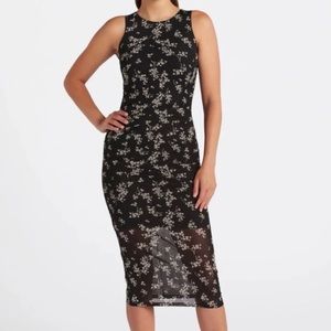 41 Hawthorn Stitch Fix Sophia Black & White Floral Mesh Midi Dress Size 2X
